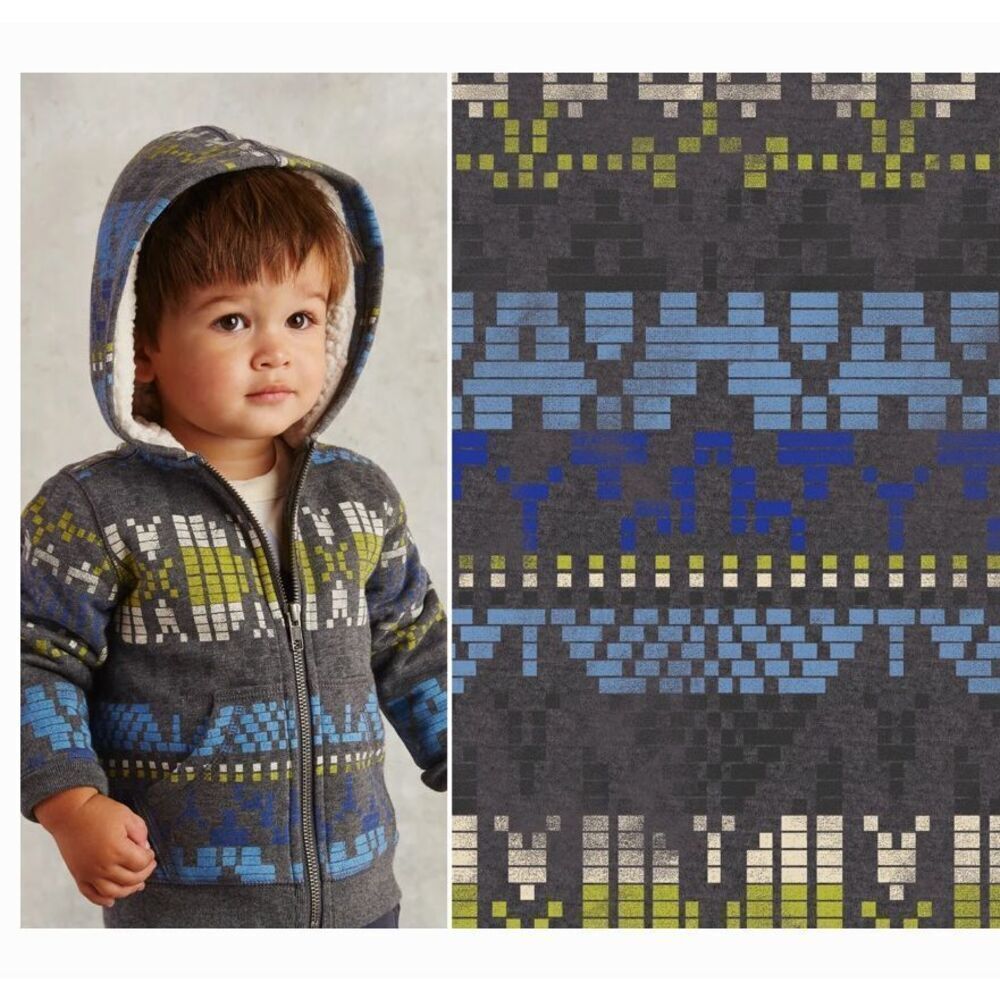Tea Collection Sherpa Lined Full Zip Hoodie Size XS/2-3 Years